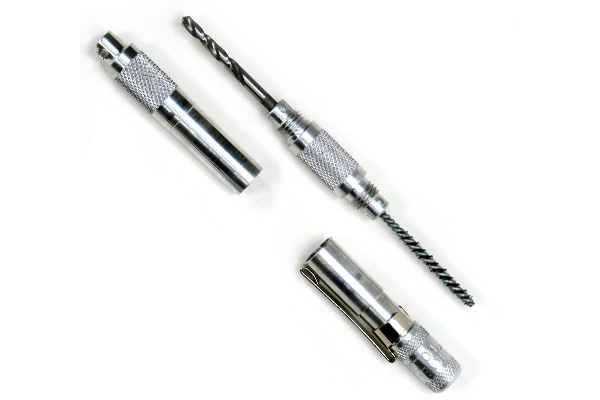 The Barrel Lock Cleaning Tool features a wire brush on one end and drill bit on the other end