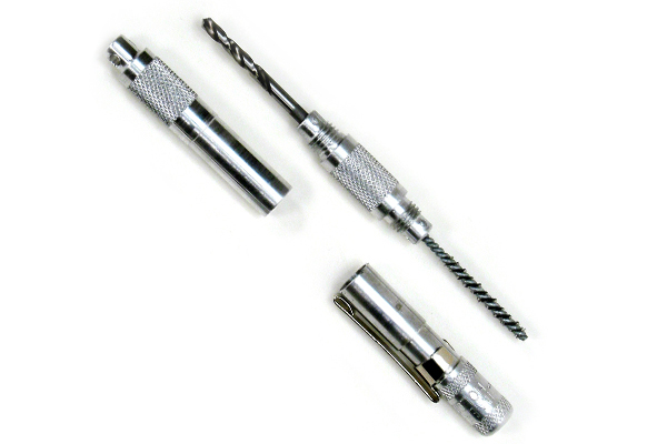 The Barrel Lock Cleaning Tool features a wire brush on one end and drill bit on the other end.